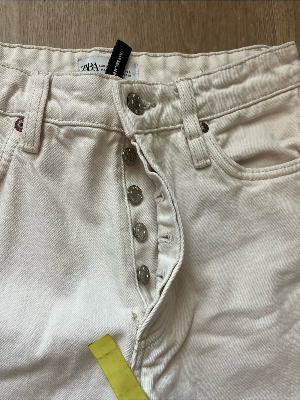 Zara The Grunge Pant Button Fly Cropped Pants Straight Leg Womens Size 0 - Picture 4 of 11